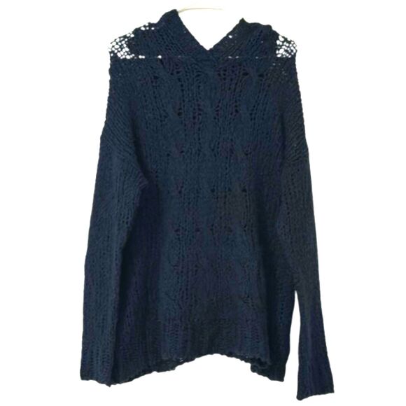 Urban Outfitters Tops - BDG Urban Outfitters Open Knit Wool Sweater Hooded Medium Boho Beachy Coast